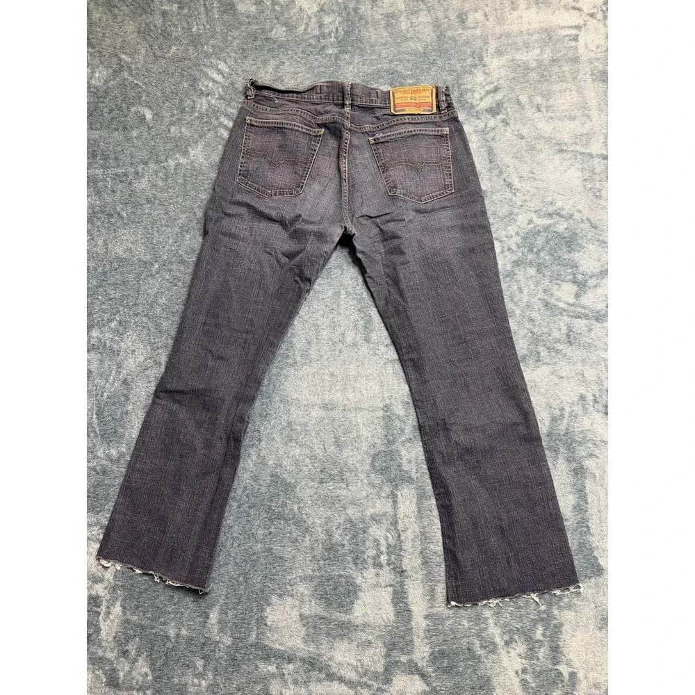 Diesel Jeans 34 Men Dark Blue Wash Regular Straight Raw Hem Italy